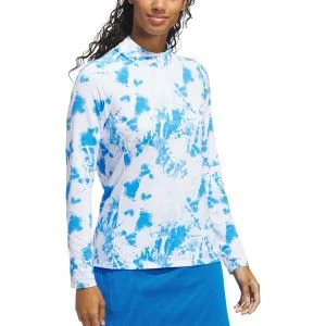 adidas Womens Ultimate365 Printed Quarter-Zip Mock Golf Top