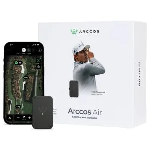 Arccos Air AI Golf Shot Tracker Device, Packaging, And App