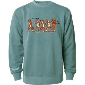 Barstool Golf Tiger Swing Crewneck Green
