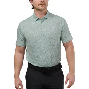 Barstool Golf Pin Flag Performance Golf Polo Green