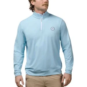 Barstool Golf Patch Quarter-Zip Golf Pullover Powder Blue