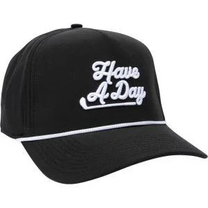 breezy Have A Day Black & White Rope Golf Hat