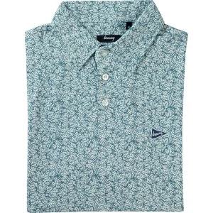 breezy The Raking Leaves Sea Green Golf Polo