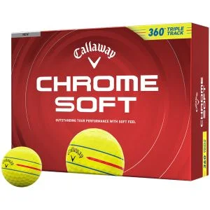2026 Callaway Chrome Soft 360 Triple Track Yellow Golf Balls Dozen Box And Ball