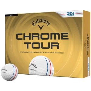 2026 Callaway Chrome Tour Triple Track Golf Balls Dozen Box And Ball