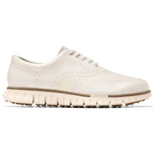 Cole Haan ZeroGrand Remastered No Sew Wingtip Golf Shoes Ivory/Cinnabar/Gum