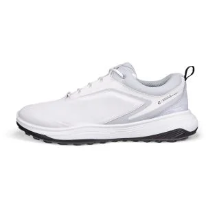 ECCO LT1 Golf Shoes White/Concrete Lateral Side View