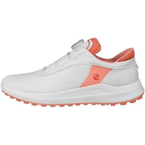 ECCO Women's Core BOA Golf Shoes White/Burnt Coral