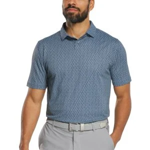 FootJoy Modernist Geo Pique Golf Polo Steel Blue/Navy