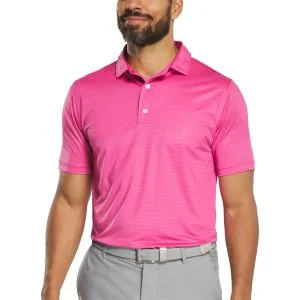 FootJoy Abacus Print Lisle Golf Polo Magenta
