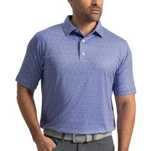 FootJoy Arc Geo Lisle Golf Polo Vivid Violet/White
