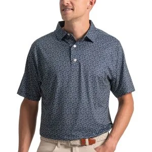 FootJoy Arc Geo Lisle Golf Polo Navy/White/Sunshine