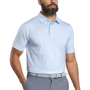 FootJoy Figure Lisle Golf Polo Skyway/White