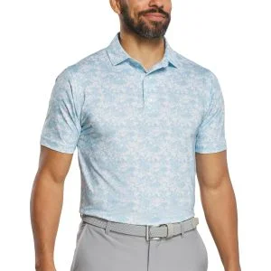 FootJoy Garden Print Lisle Golf Polo Air Blue