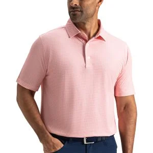 FootJoy Heritage Logo Lisle Golf Polo White/Peach
