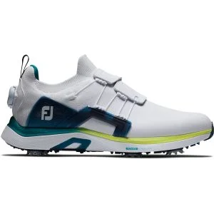 FootJoy HyperFlex BOA Golf Shoes White/Navy/Lime Lateral Side