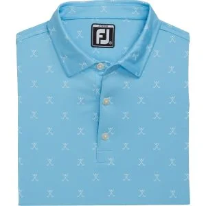 FootJoy Junior Boys Golf Print Golf Polo - Light Blue