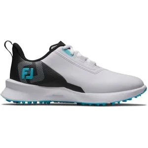 FootJoy Junior Fuel Golf Shoes White/Black/Blue 45042