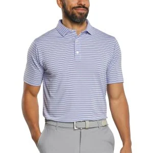 FootJoy Multi Stripe Lisle Golf Polo Periwinkle/Ice Water/Orchid/Black