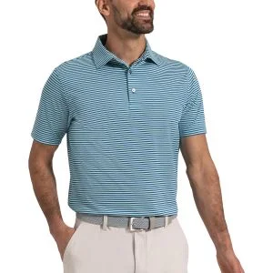FootJoy Multi Stripe Pique Golf Polo Royal/White/Seafoam