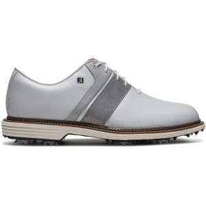 FootJoy Premiere Series Packard Golf Shoes White/Steel Gray/Gunmetal Lateral Side View