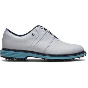 FootJoy Premiere Series Packard Golf Shoes White/Pageant Blue/Retro Blue Lateral Side View