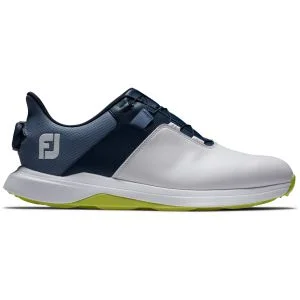 FootJoy ProLite BOA Golf Shoes White/Navy/Lime Lateral Side
