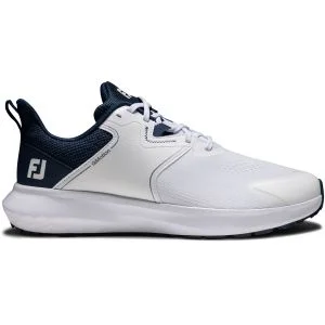 FootJoy QMotion Golf Shoes White/Pageant Blue/China Blue Lateral Side