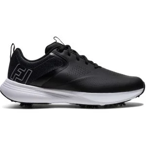 FootJoy Qualifier Golf Shoes Black/White/Steel/Gray Lateral Side