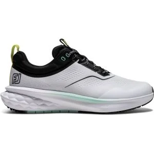 FootJoy Quantum Golf Shoes White/Black/Evening Primrose Lateral Side