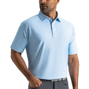 FootJoy Scatter Dot Pique Golf Polo Blue Breeze/White