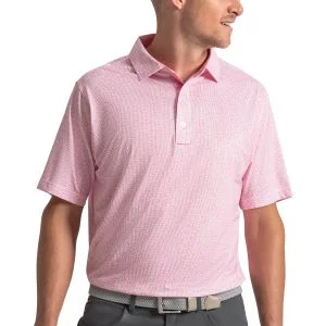 FootJoy Seersucker Lisle Golf Polo Pink Pop/White