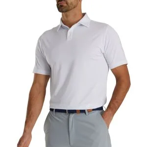 FootJoy Athletic Fit Solid Lisle Golf Polo White