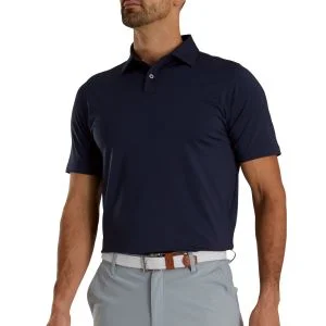 FootJoy Athletic Fit Solid Lisle Golf Polo Navy