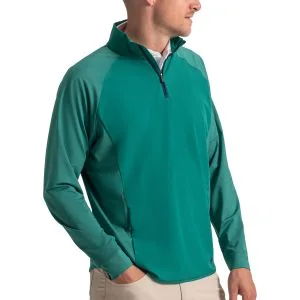 FootJoy TempoSeries Tech Mid-Layer Golf Pullover Field Green