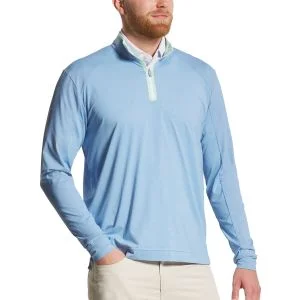 FootJoy TempoSeries Mixed Texture Mid-Layer Golf Pullover Blue Jay