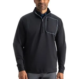 FootJoy ThermoSeries Textured Half-Zip Golf Pullover Black