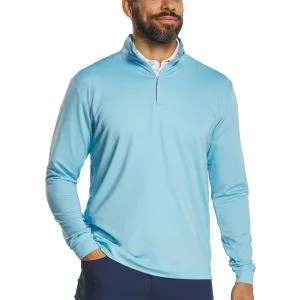 FootJoy Tonal Deco Diamond Quarter-Zip Midlayer Golf Pullover - Air Blue