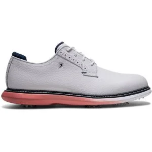 FootJoy Traditions Blucher Golf Shoes White/Nantucket Red/Navy Lateral Side