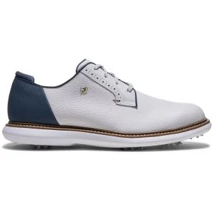 FootJoy Traditions Blucher Golf Shoes White/Indigo/Navy Lateral Side