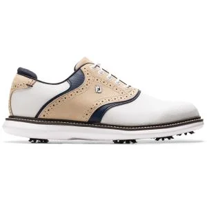 FootJoy Traditions Saddle Golf Shoes White/Khaki/Peacoat
