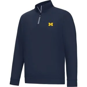 FootJoy University of Michigan Approach Quarter-Zip Golf Pullover Navy