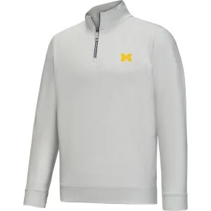 FootJoy University of Michigan Approach Quarter-Zip Golf Pullover Heather Grey