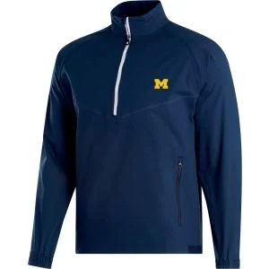FootJoy University of Michigan Zephyr Windshirt Golf Pullover Navy
