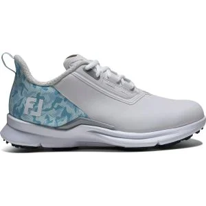 FootJoy Women's Fuel White/Blue Camo Golf Shoes Lateral Side View