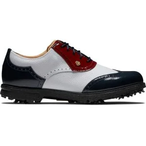 FootJoy Women's Premiere Series Issette Golf Shoes White/Navy/Red Lateral Side
