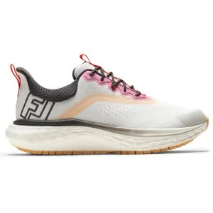 FootJoy Women's Quantum Golf Shoes Lucent White/Hot Coral/Asphalt