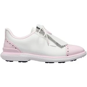 G/FORE Womens Gallivan2r Brogue Cap Toe Golf Shoes - Snow/Blush