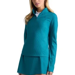 G/FORE Womens 2-Tone Rib Quarter Zip Golf Pullover