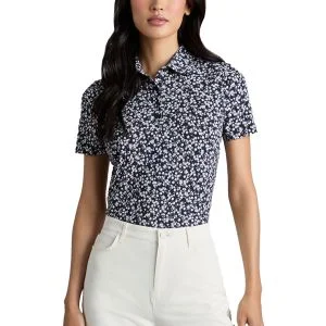 G/FORE Womens Ditsy Floral Silky Tech Nylon Golf Polo